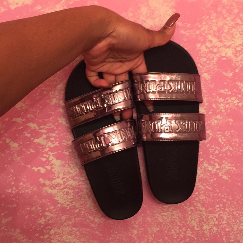 Victoria Secret Pink Double Strap Slides